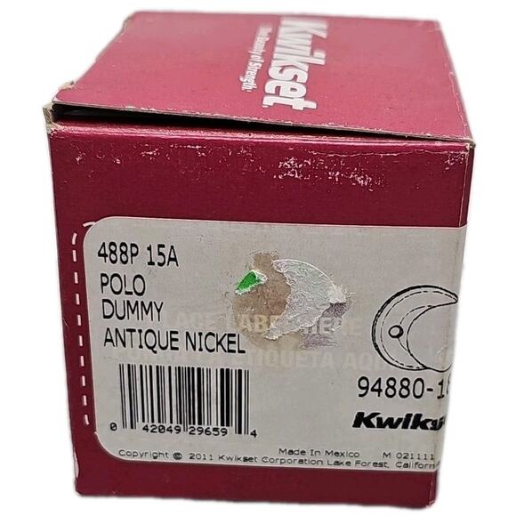 Kwikset Polo Dummy Knob Pull in Antique Nickel (488P 15A • 94880-181) [DD] - Picture 2 of 9